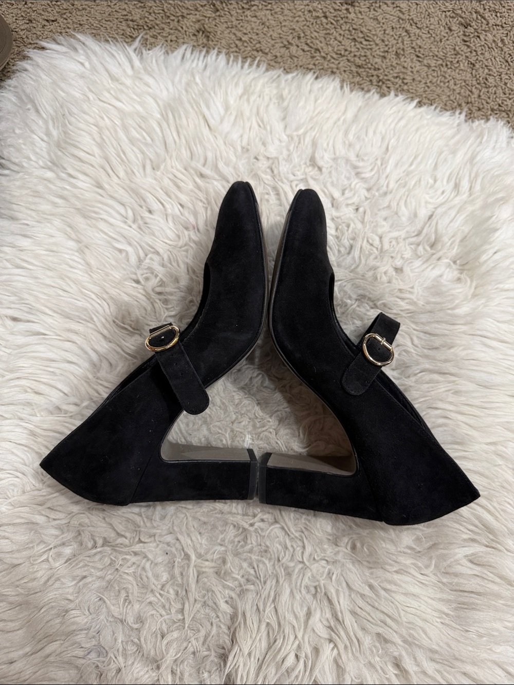 Paul Green Black Suede Nadia Mary Jane Block Heel Pumps Size 8 - Picture 3 of 10